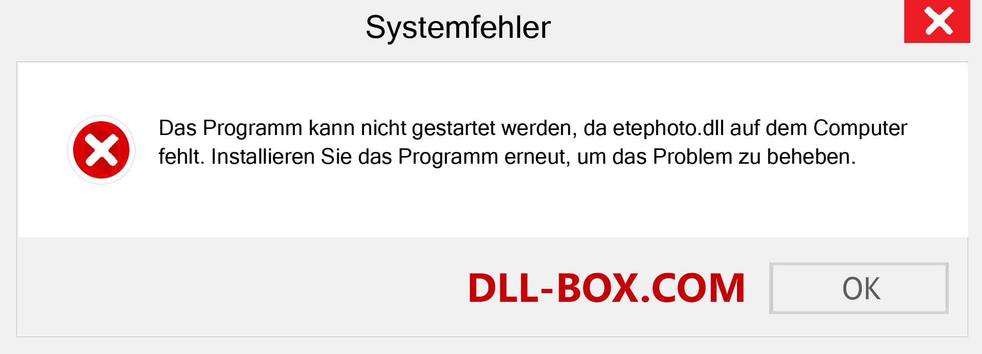 etephoto.dll-Datei fehlt?. Download für Windows 7, 8, 10 - Fix etephoto dll Missing Error unter Windows, Fotos, Bildern