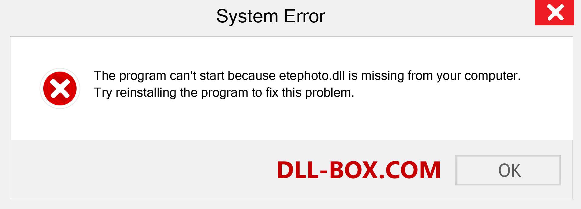  etephoto.dll file is missing?. Download for Windows 7, 8, 10 - Fix  etephoto dll Missing Error on Windows, photos, images