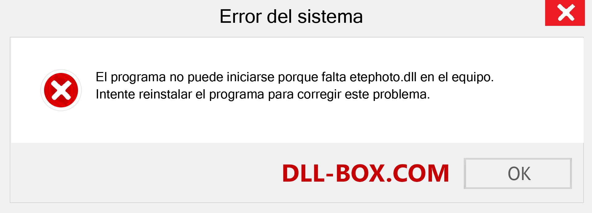 ¿Falta el archivo etephoto.dll ?. Descargar para Windows 7, 8, 10 - Corregir etephoto dll Missing Error en Windows, fotos, imágenes